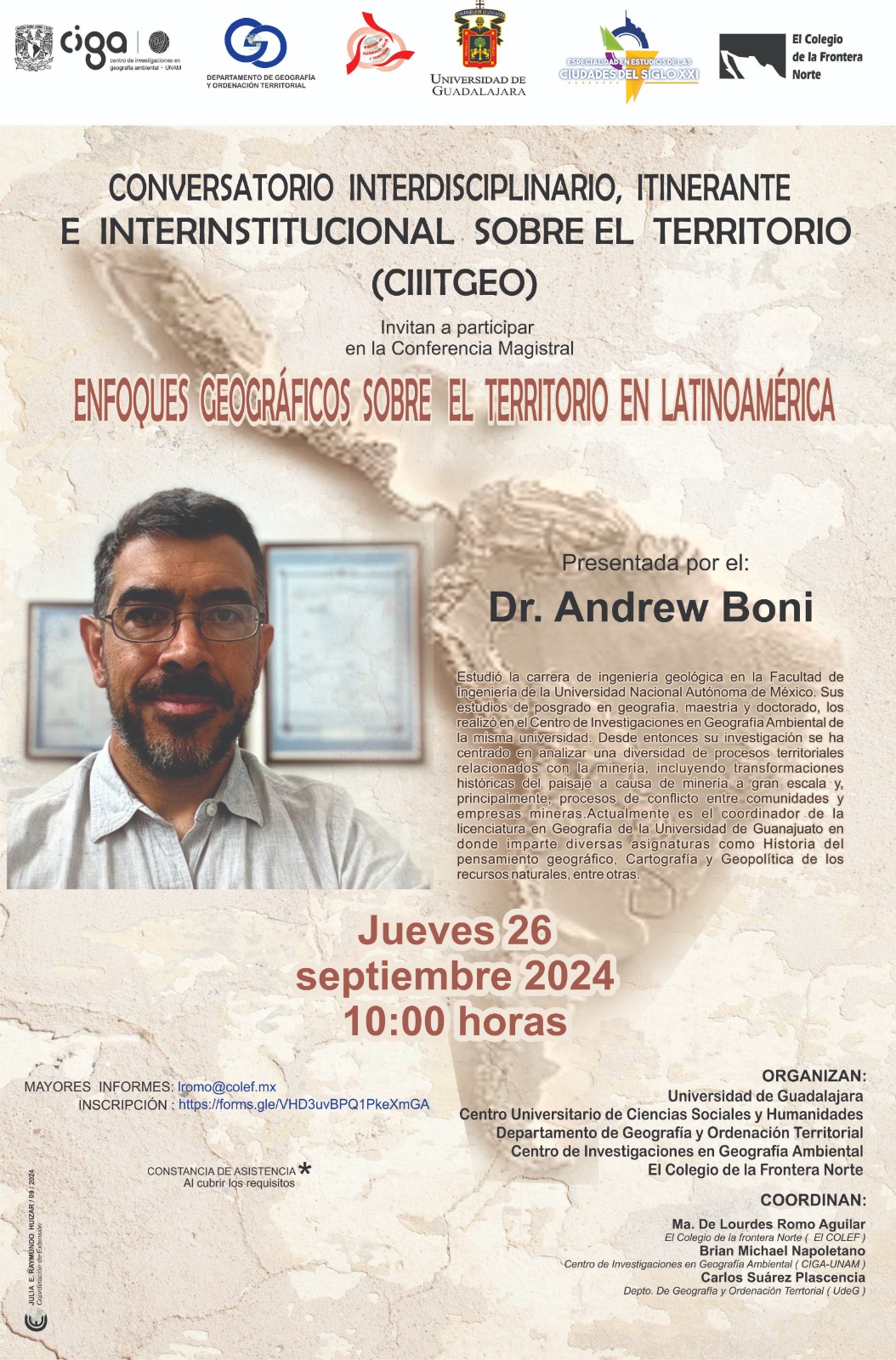 Conversatorio Interdisciplinario, Itinerante e Interinstitucional sobre el Territorio (CIIITGEO)