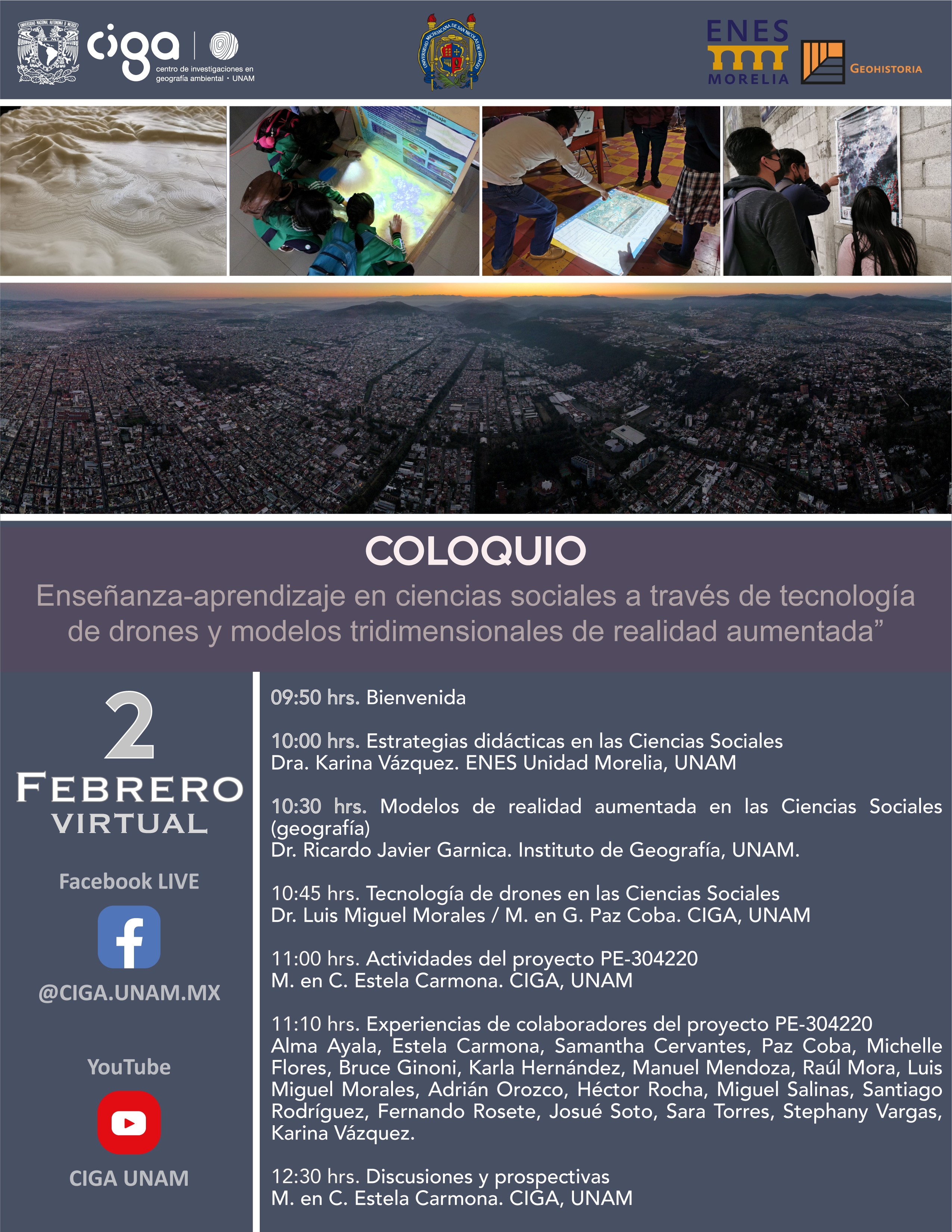 Coloquio: "Enseñanza-aprendizaje en ciencias sociales a través de tecnología de drones y modelos tridimensionales de realidad aumentada"
