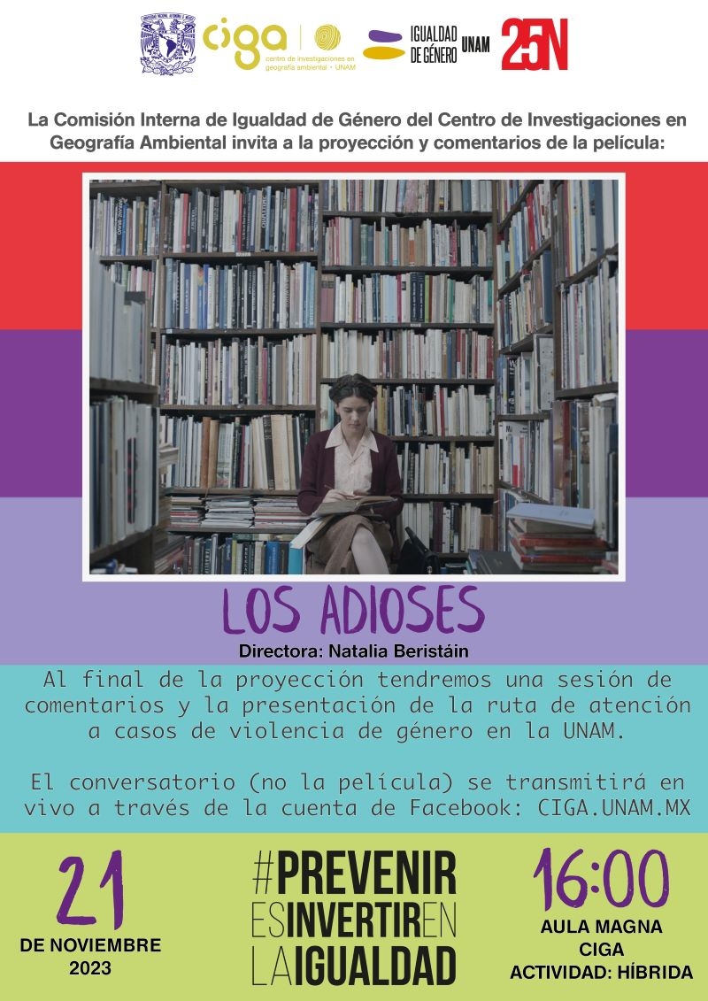 Cine conversado "Los Adioses" 16h 21 de noviembre en el Aula Magna