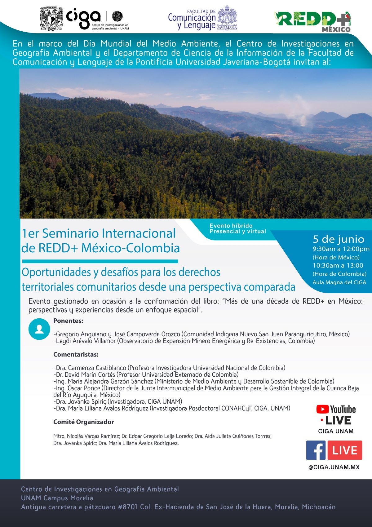 1er Seminario Internacional de REDD+ México-Colombia. "Oportunidades y desafíos para los derechos territoriales comunitarios desde una perspectiva comparada"