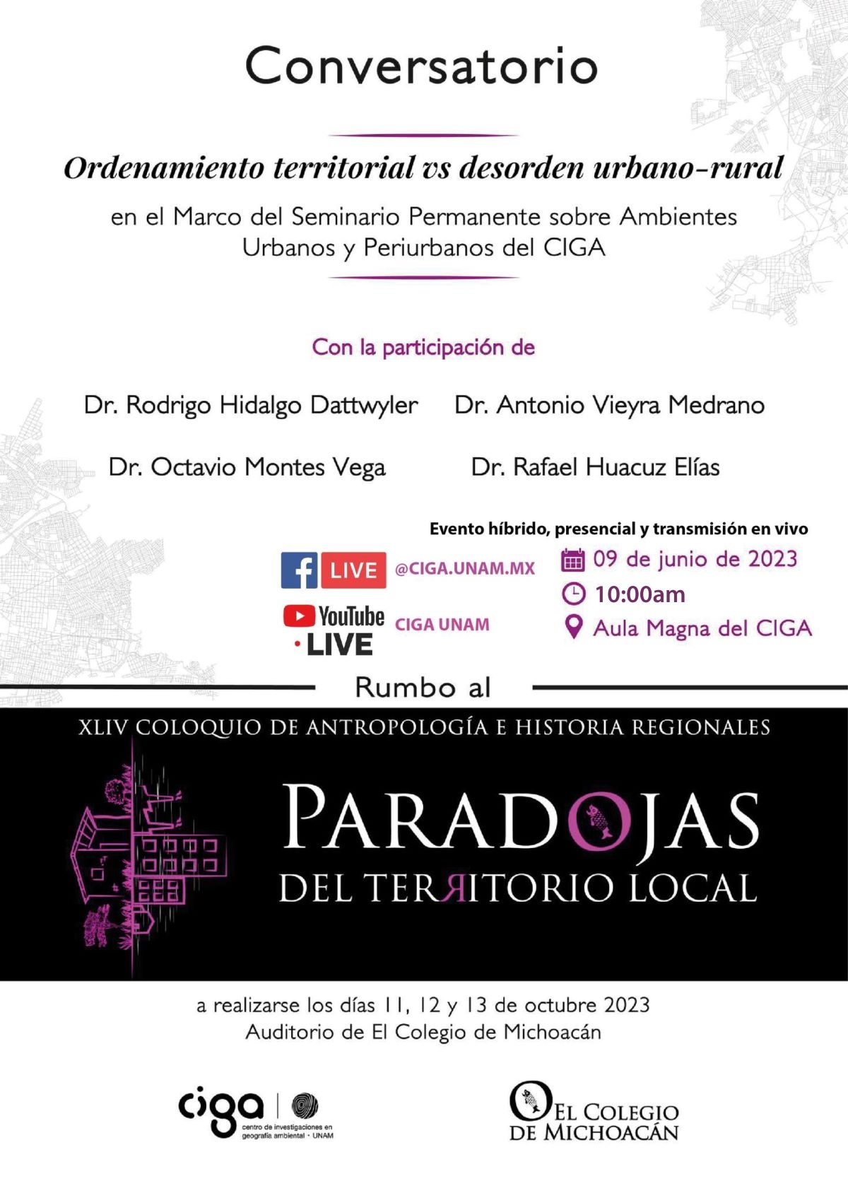 Conversatorio: "Ordenamiento territorial vs desorden urbano-rural" en el Seminario Permanente sobre Ambientes Urbanos y Periurbanos del CIGA