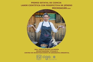 Premio Estatal en la categoría de Labor Científica con Perspectiva de Género a la Dra. Marta Astier Calderón, investigadora del CIGA