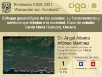 Seminario CIGA &quot;Alexander von Humboldt&quot;: Enfoque geoecológico de los paisajes, su funcionamiento y servicios que brindan a la sociedad. Caso de estudio: Santa María Huatulco, Oaxaca